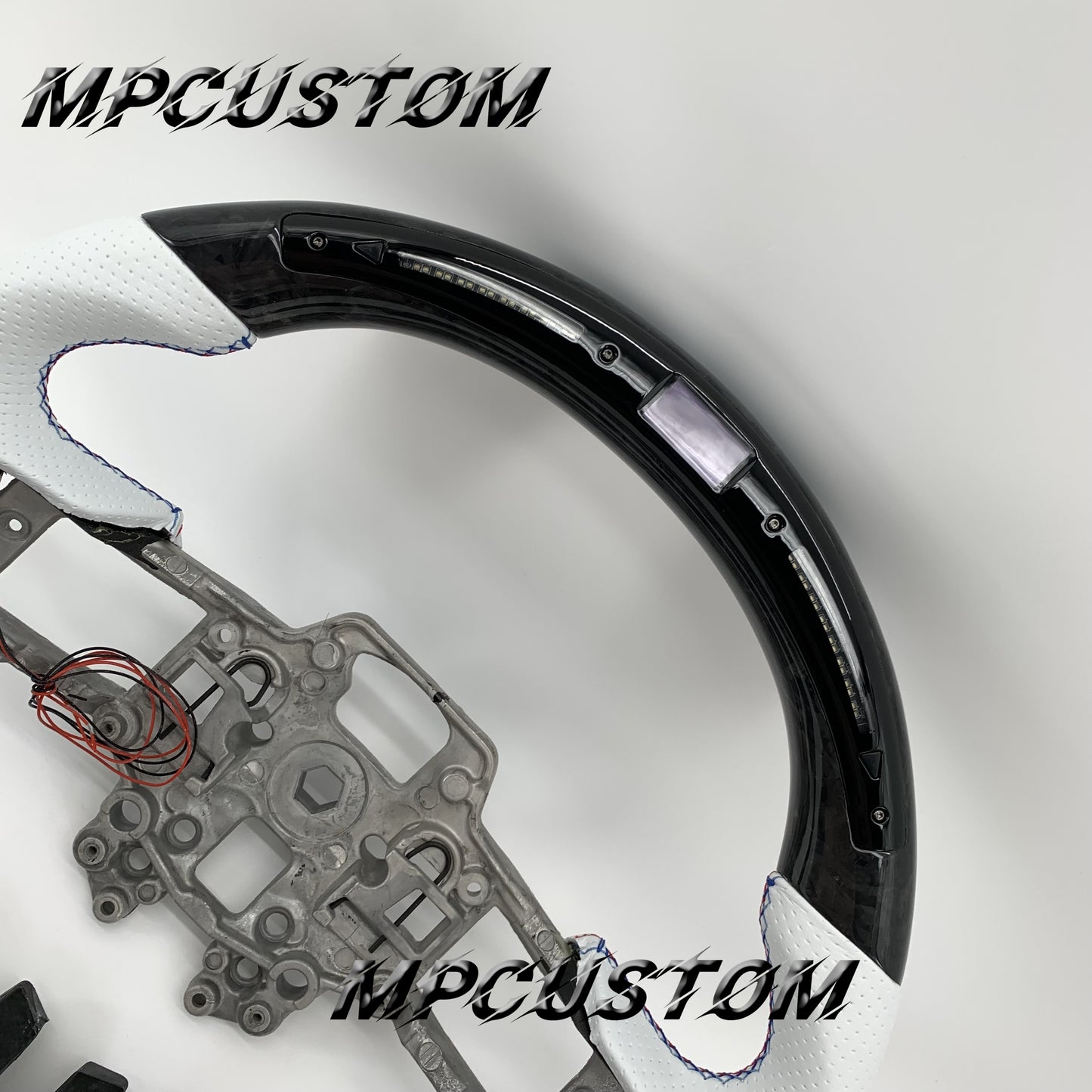 Mpcustom for Ford Mustang 2018-2022 carbon fiber steering wheel led and gloss