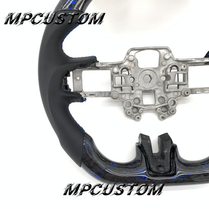 Mpcustom for Ford Mustang 2018-2022 carbon fiber steering wheel blue stripe line and smooth