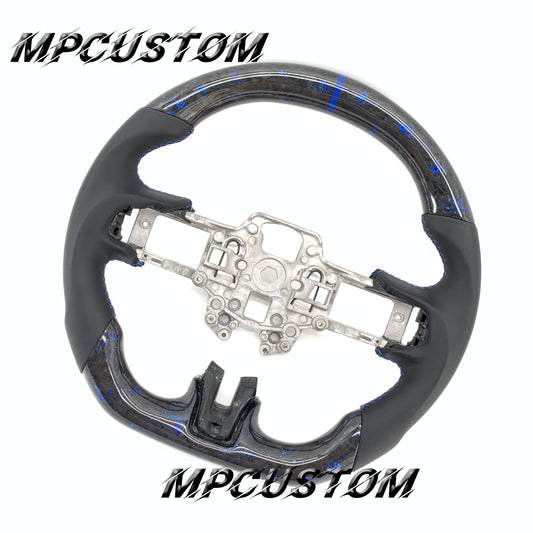 Mpcustom for Ford Mustang 2018-2022 carbon fiber steering wheel blue stripe line and smooth