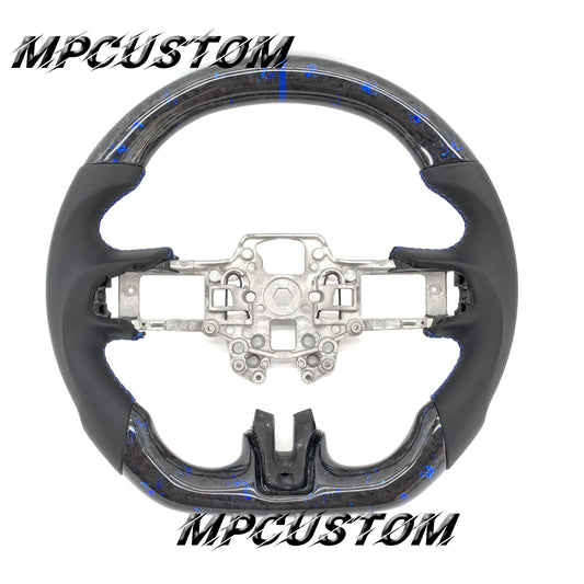 Mpcustom for Ford Mustang 2018-2022 carbon fiber steering wheel blue stitching and smooth
