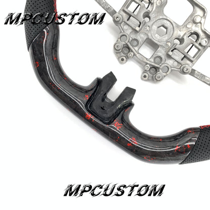 Mpcustom for Ford Mustang 2018-2022 carbon fiber steering wheel perforated leather and led