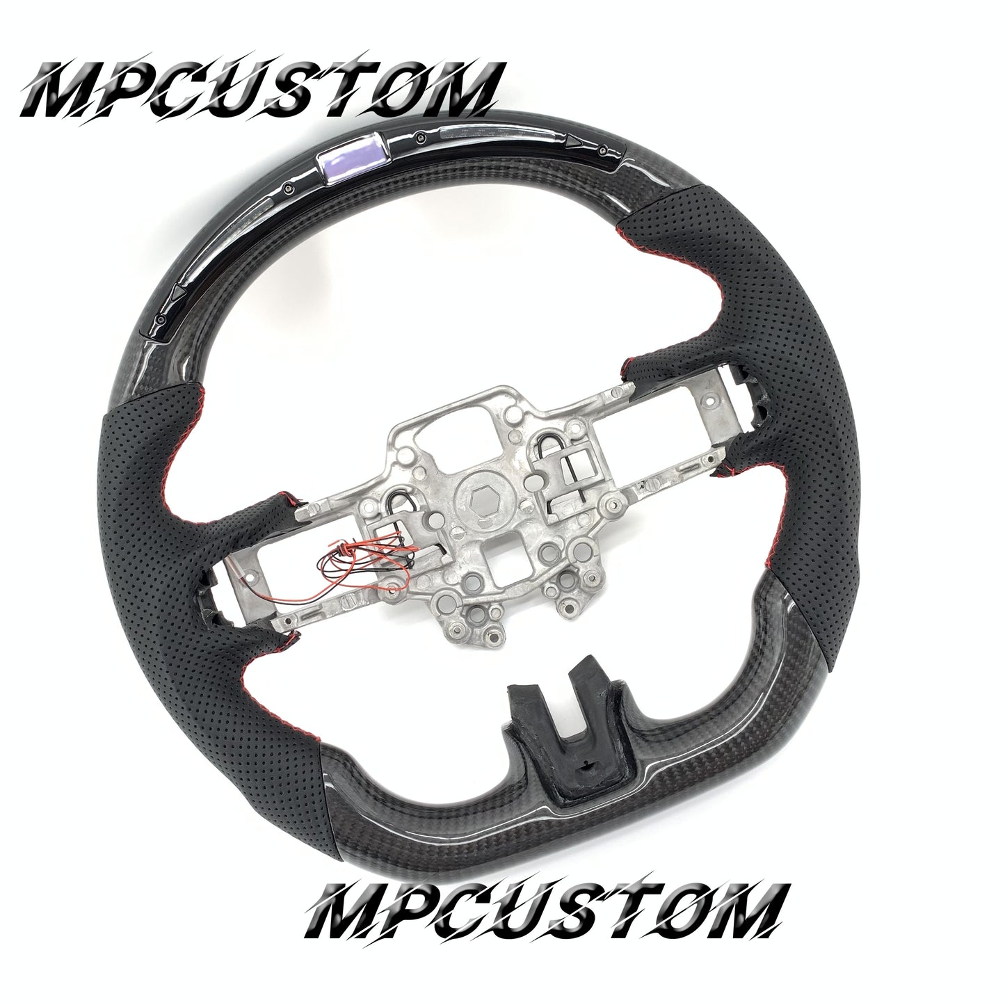 Mpcustom for Ford Mustang 2018-2022 carbon fiber steering wheel gloss and led