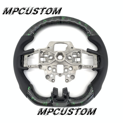 Mpcustom for Ford Mustang 2015-2017 carbon fiber steering wheel round top and gloss
