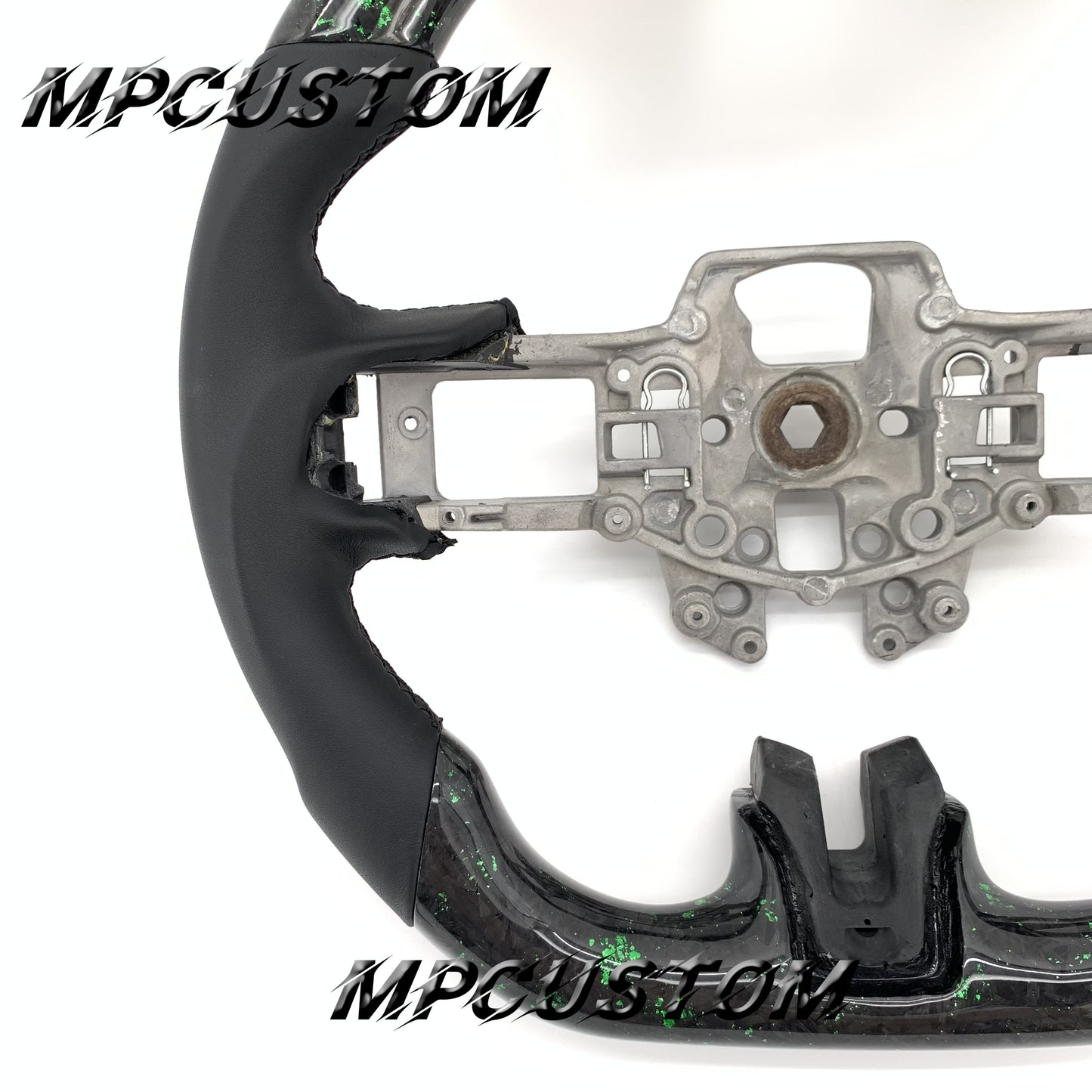 Mpcustom for Ford Mustang 2015-2017 carbon fiber steering wheel smooth and black stitching