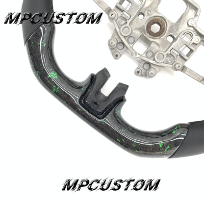 Mpcustom for Ford Mustang 2015-2017 carbon fiber steering wheel smooth and black stitching