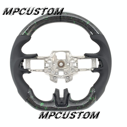 Mpcustom for Ford Mustang 2015-2017 carbon fiber steering wheel round top and gloss