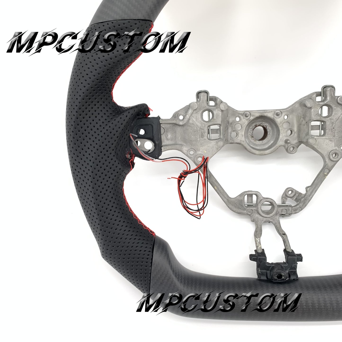Mpcustom for Toyota 86 BRZ FRS 2017-2019 carbon fiber steering wheel matte and red stitching