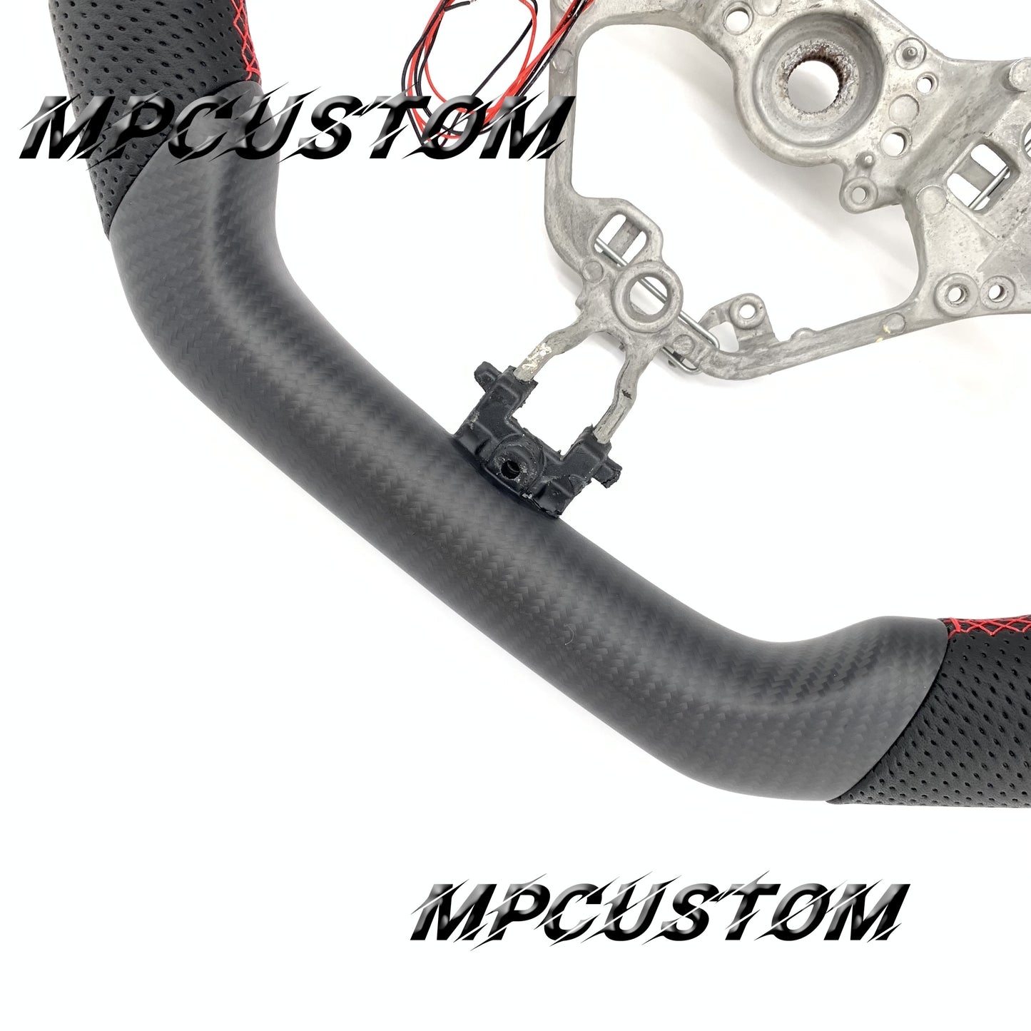 Mpcustom for Toyota 86 BRZ FRS 2017-2019 carbon fiber steering wheel matte and red stitching
