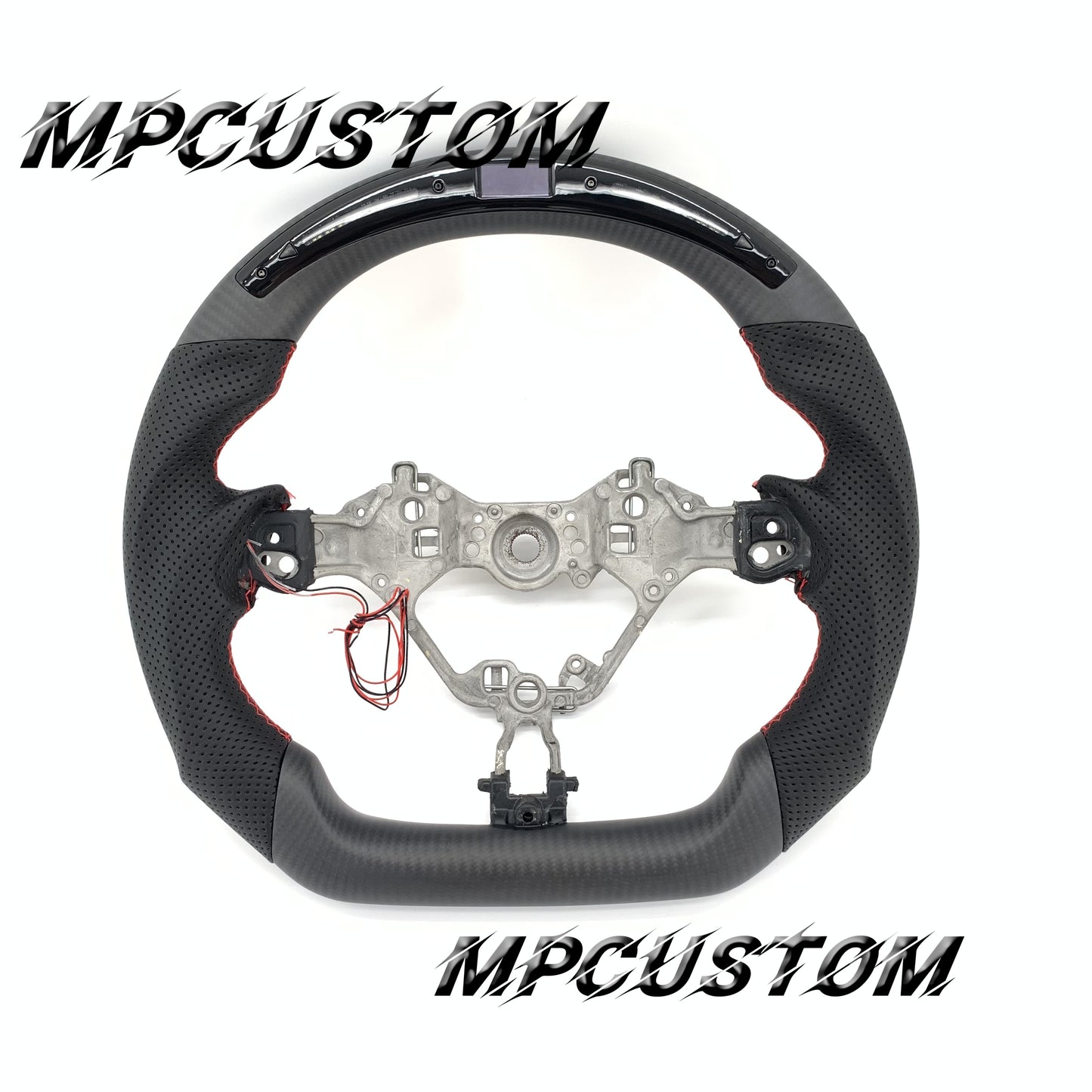 Mpcustom for Toyota 86 BRZ FRS 2017-2019 carbon fiber steering wheel matte and red stitching