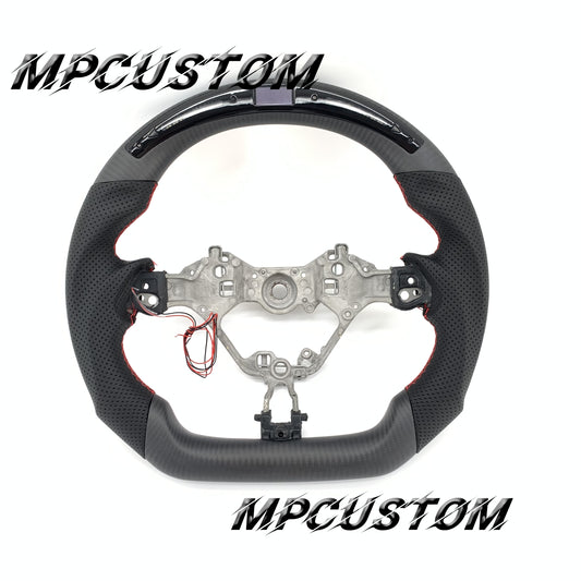 Mpcustom for Toyota 86 BRZ FRS 2017-2019 carbon fiber steering wheel matte and red stitching