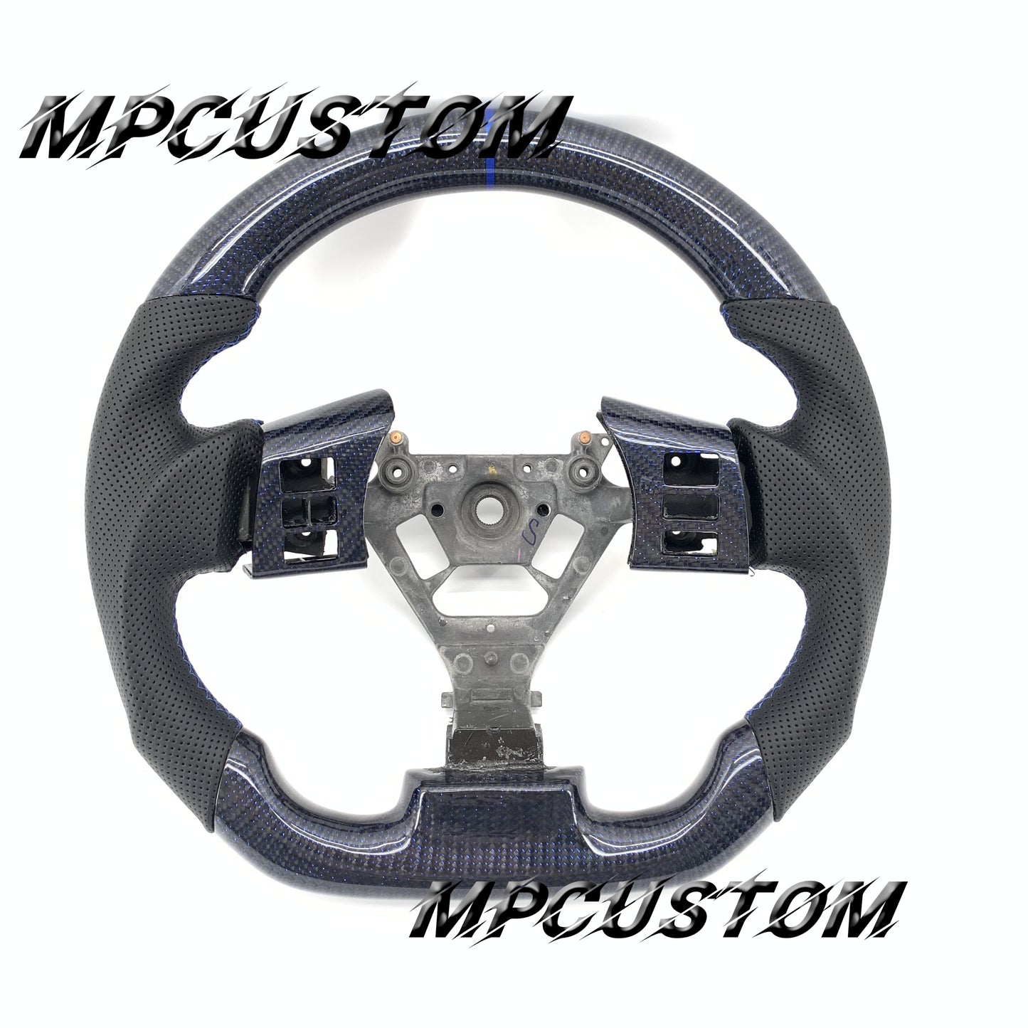 Mpcustom for Nissan 350z 2002-2009 carbon fiber steering wheel blue stripe line