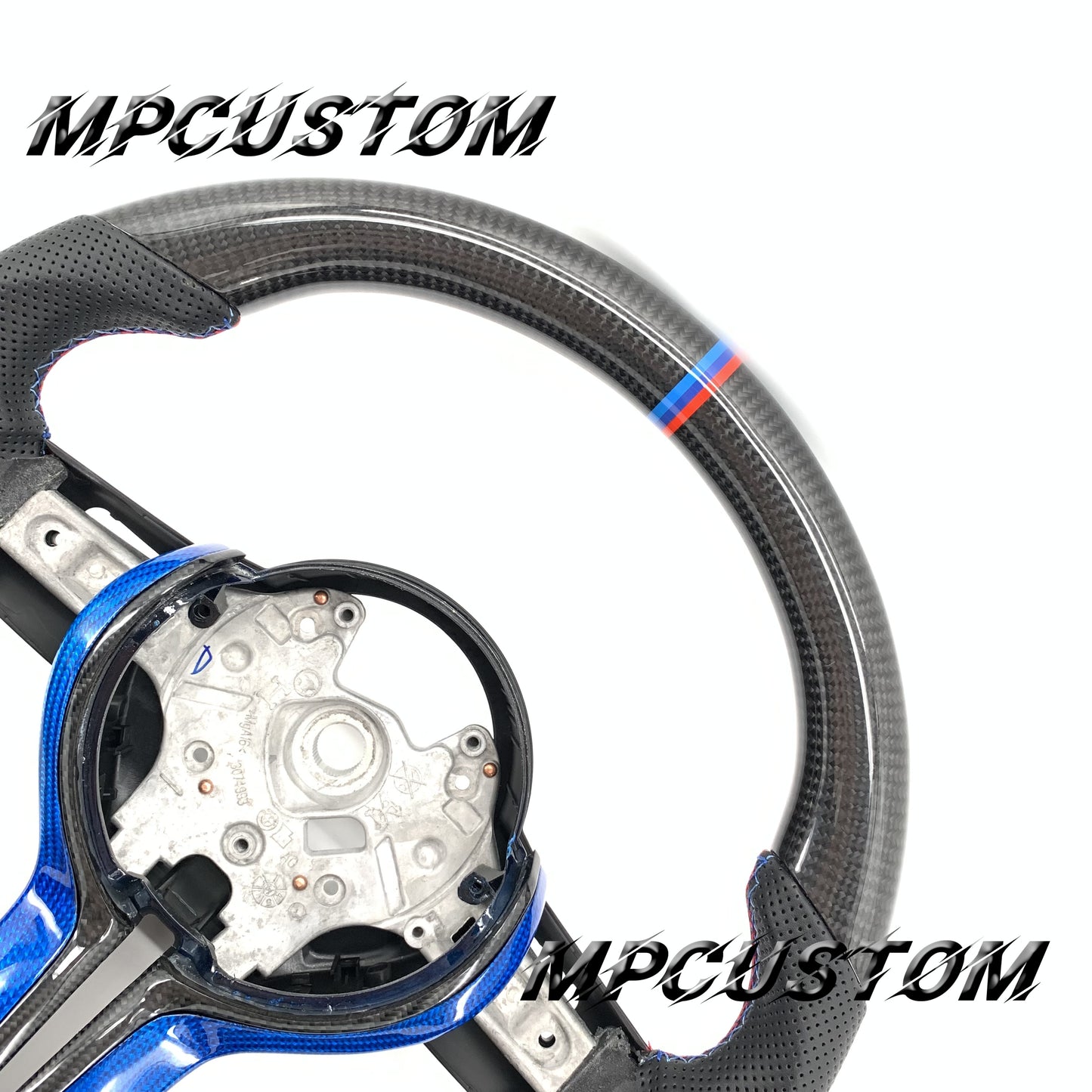 Mpcustom for BMW 5 series F10/F11 carbon fiber steering wheel blue trim