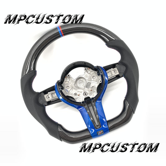 Mpcustom for BMW 5 series F10/F11 carbon fiber steering wheel blue trim