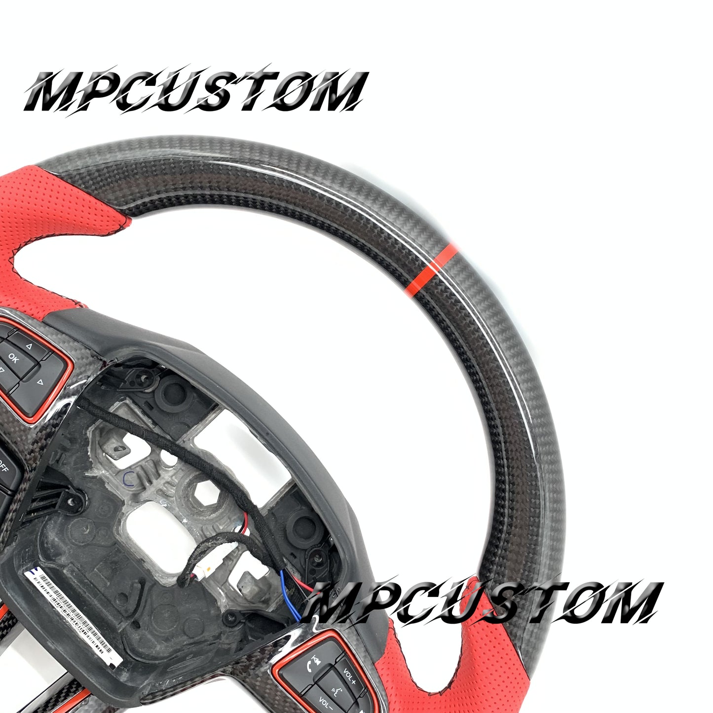Mpcustom for Ford Focus MK3 ST RS carbon fiber steering wheel red stripe line