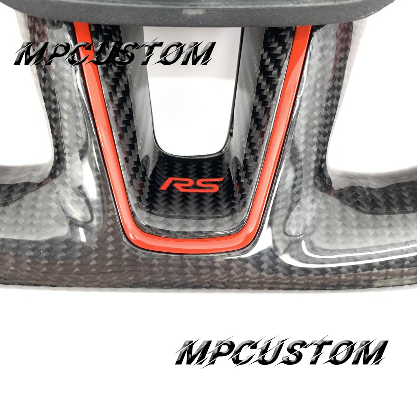 Mpcustom for Ford Focus MK3 ST RS carbon fiber steering wheel red stripe line