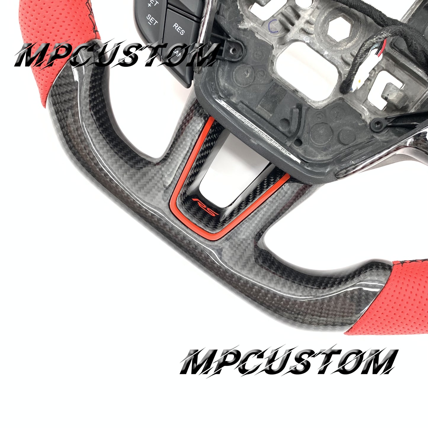 Mpcustom for Ford Focus MK3 ST RS carbon fiber steering wheel red stripe line