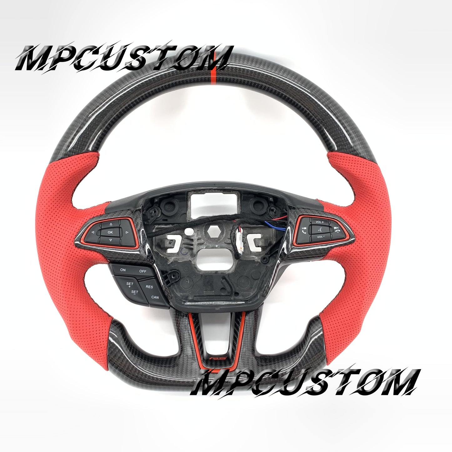 Mpcustom for Ford Focus MK3 ST RS carbon fiber steering wheel red stripe line