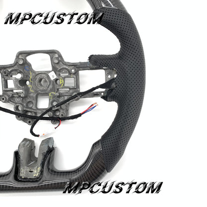 Mpcustom for Ford Mustang 2018-2022 carbon fiber steering wheel gloss and perforated leather