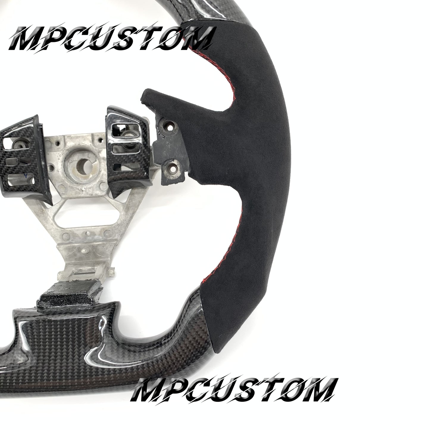 Mpcustom for Infiniti G35 2003-2006 carbon fiber steering wheel gloss and red stripe line