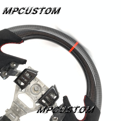 Mpcustom for Infiniti G35 2003-2006 carbon fiber steering wheel gloss and red stripe line