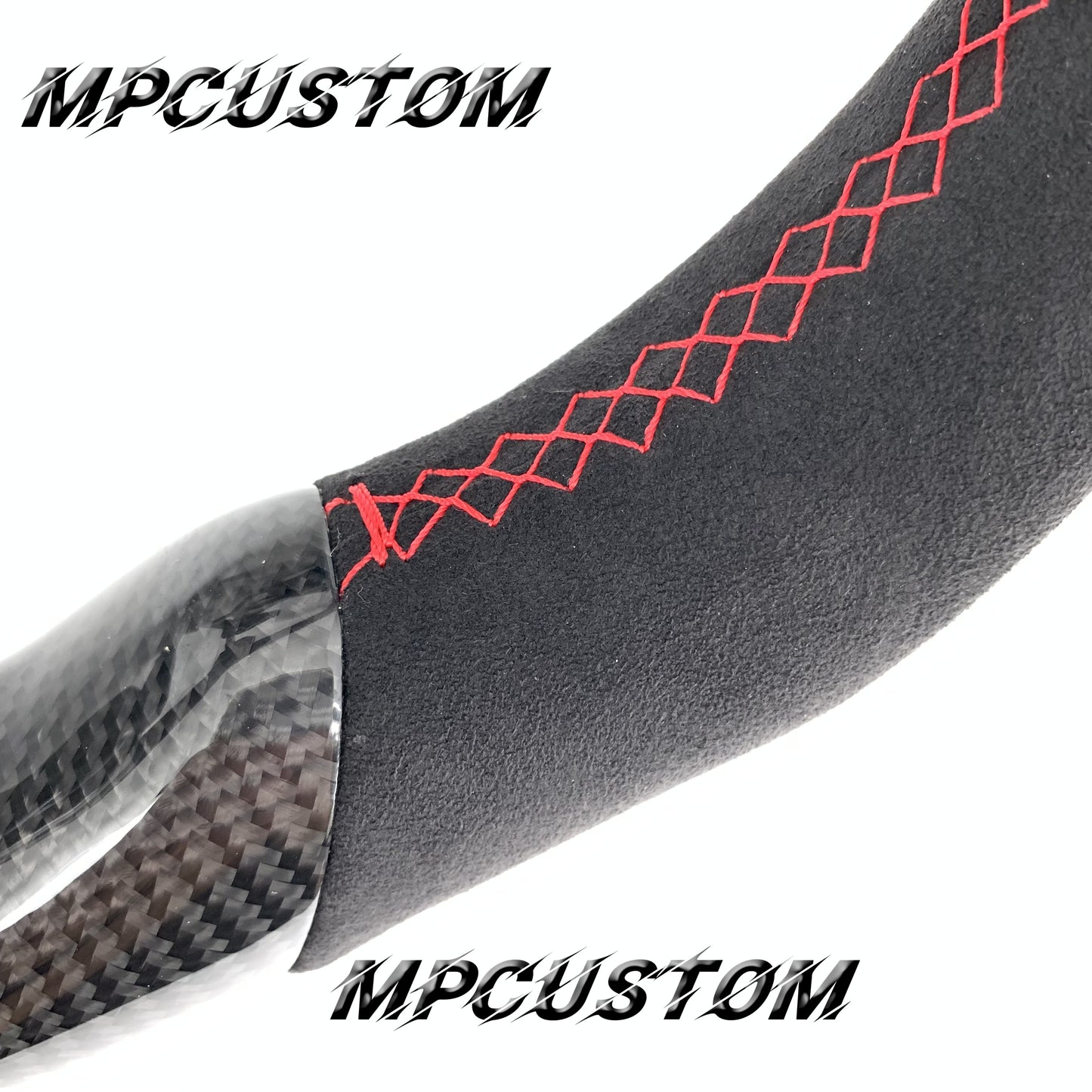 Mpcustom for Infiniti G35 2003-2006 carbon fiber steering wheel gloss and red stripe line