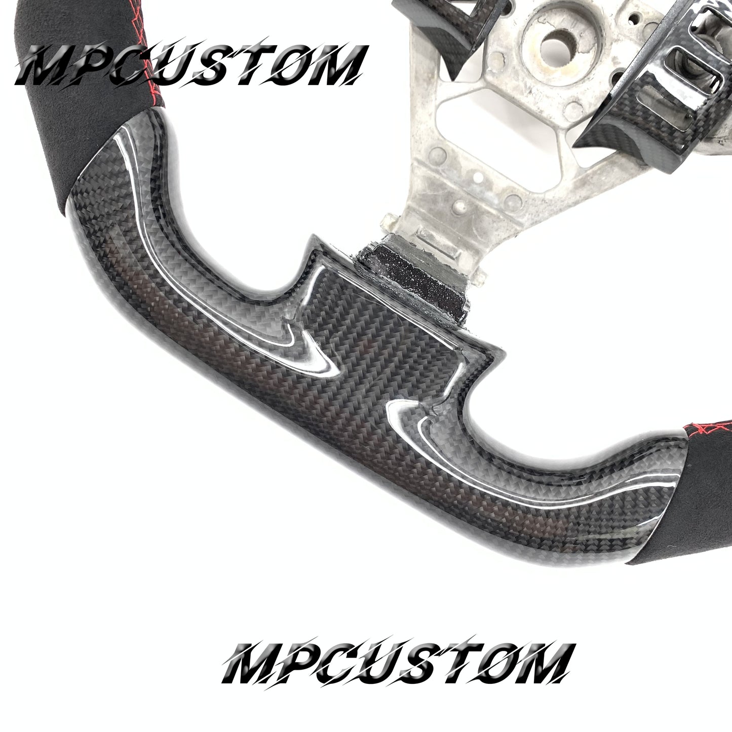 Mpcustom for Infiniti G35 2003-2006 carbon fiber steering wheel gloss and red stripe line