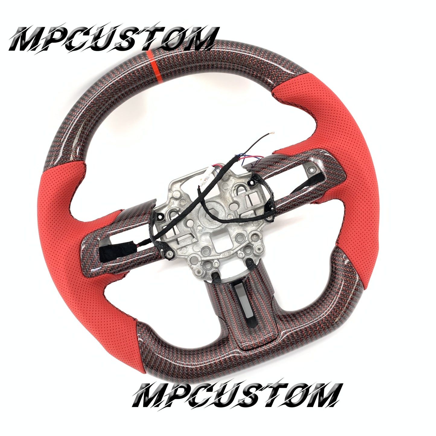 Mpcustom for Ford Mustang 2018-2022 carbon fiber steering wheel red stripe line