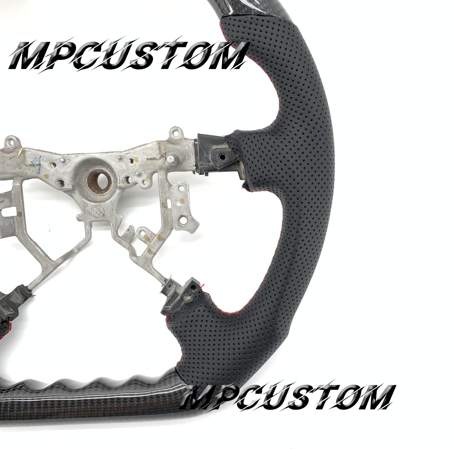 Mpcustom for Toyota Tundra 2007-2013 carbon fiber steering wheel gloss and red stripe line
