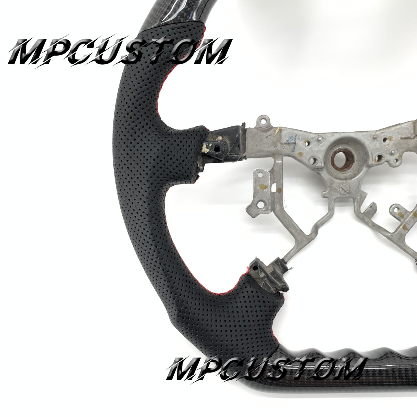 Mpcustom for Toyota Tundra 2007-2013 carbon fiber steering wheel gloss and red stripe line