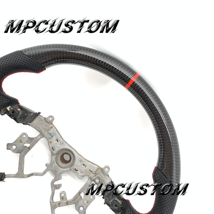 Mpcustom for Toyota Tundra 2007-2013 carbon fiber steering wheel gloss and red stripe line