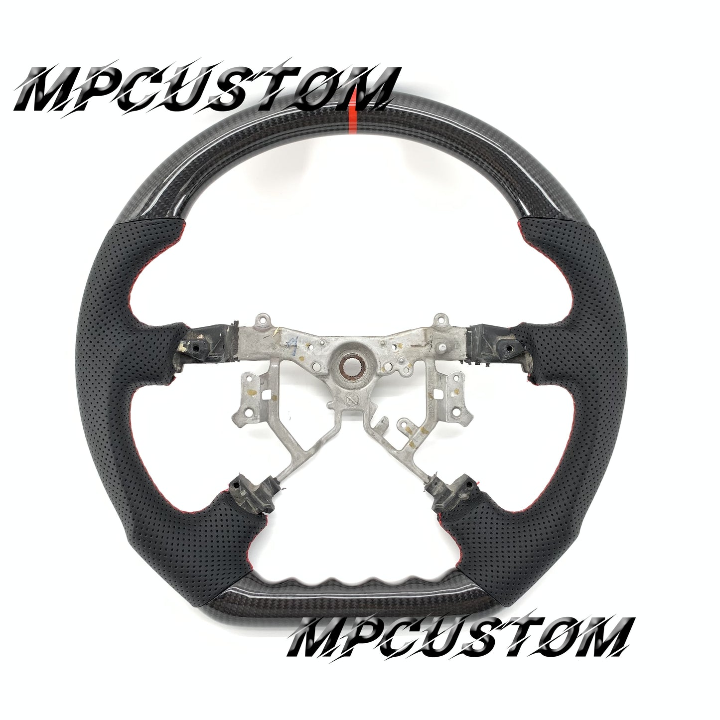 Mpcustom for Toyota Tundra 2007-2013 carbon fiber steering wheel gloss and red stripe line