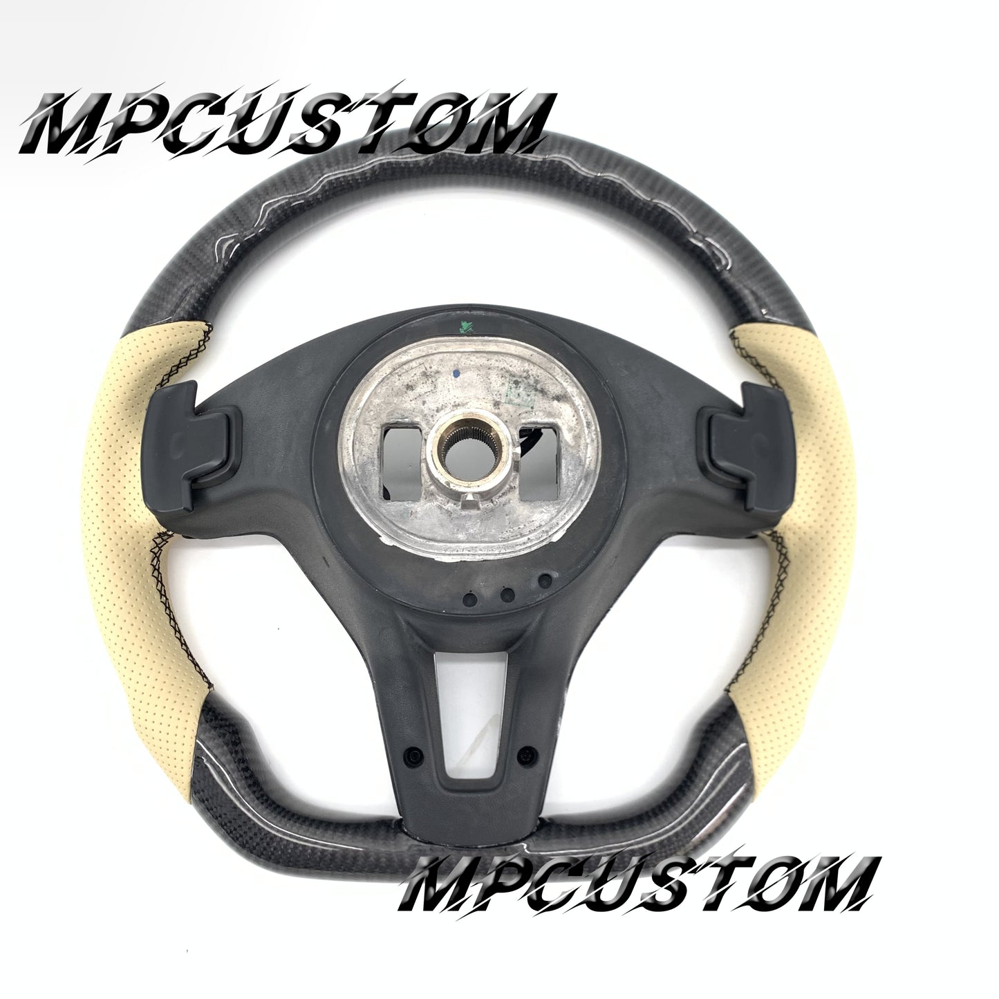 Mpcustom for Mercedes Benz c63 carbon fiber steering wheel round top