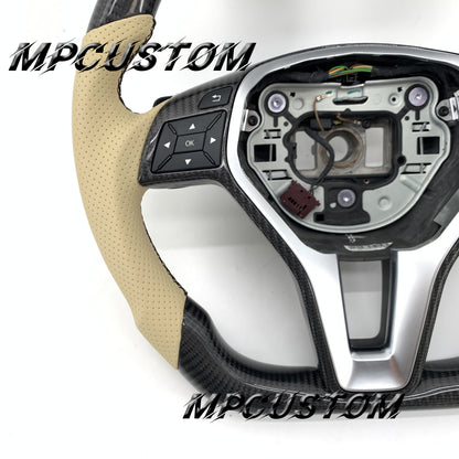 Mpcustom for Mercedes Benz c63 carbon fiber steering wheel round top