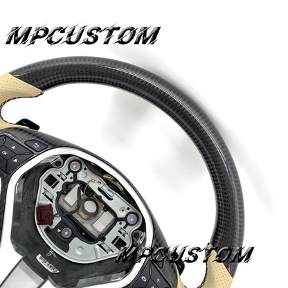 Mpcustom for Mercedes Benz c63 carbon fiber steering wheel round top