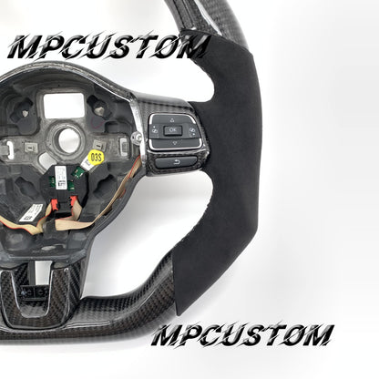Mpcustom for Volkswagen MK6 R carbon fiber steering wheel flat bottom