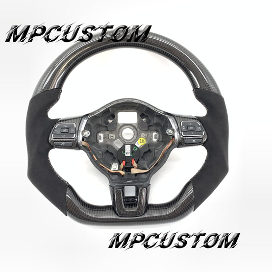 Mpcustom for Volkswagen MK6 R carbon fiber steering wheel flat bottom