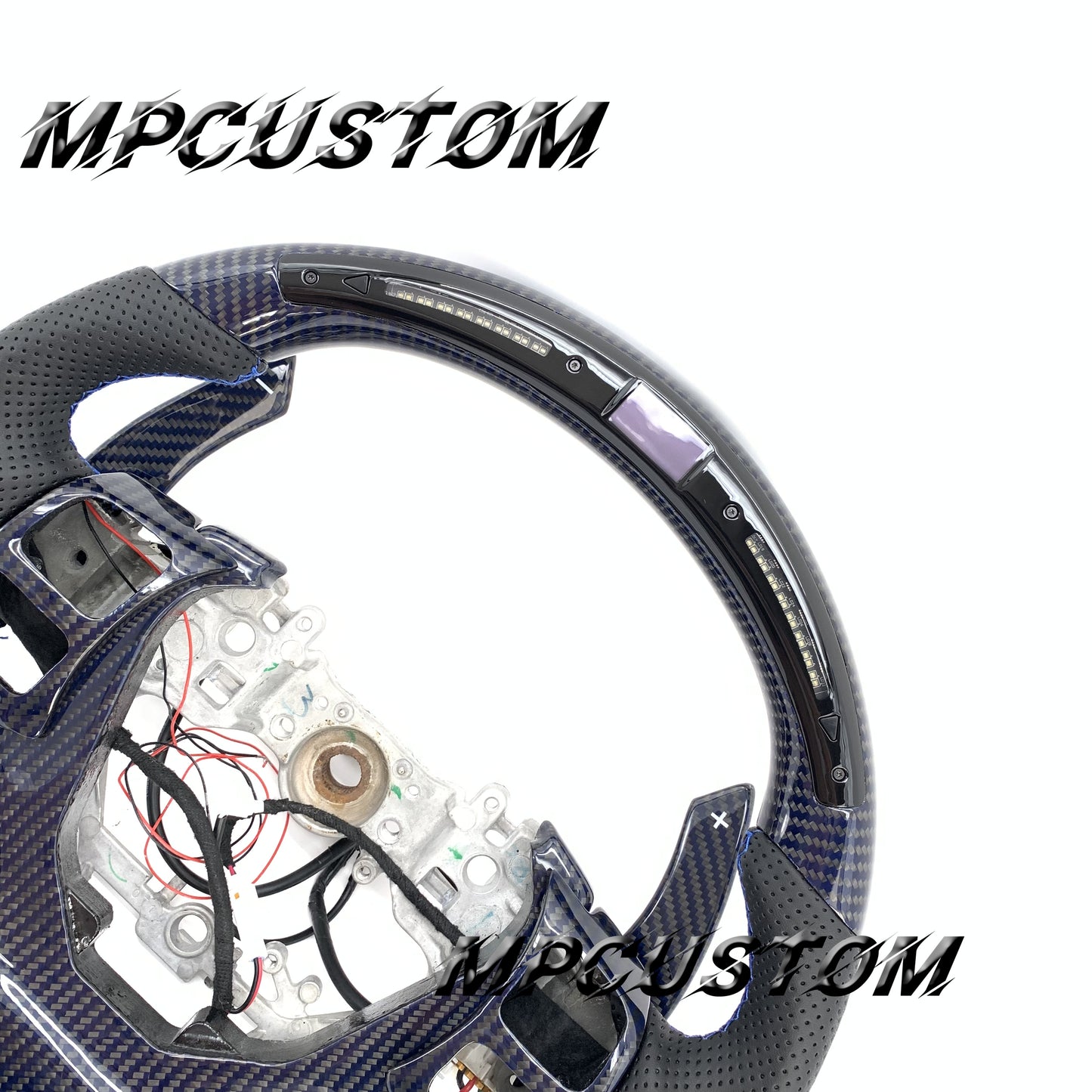 Mpcustom for Lexus IS RCF 2014+ carbon fiber steering wheel blue stitching