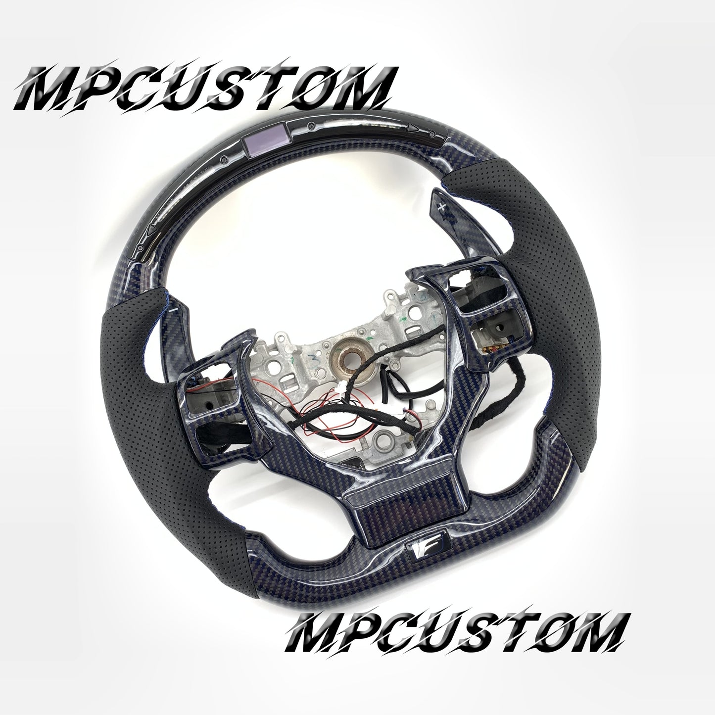 Mpcustom for Lexus IS RCF 2014+ carbon fiber steering wheel gloss and led