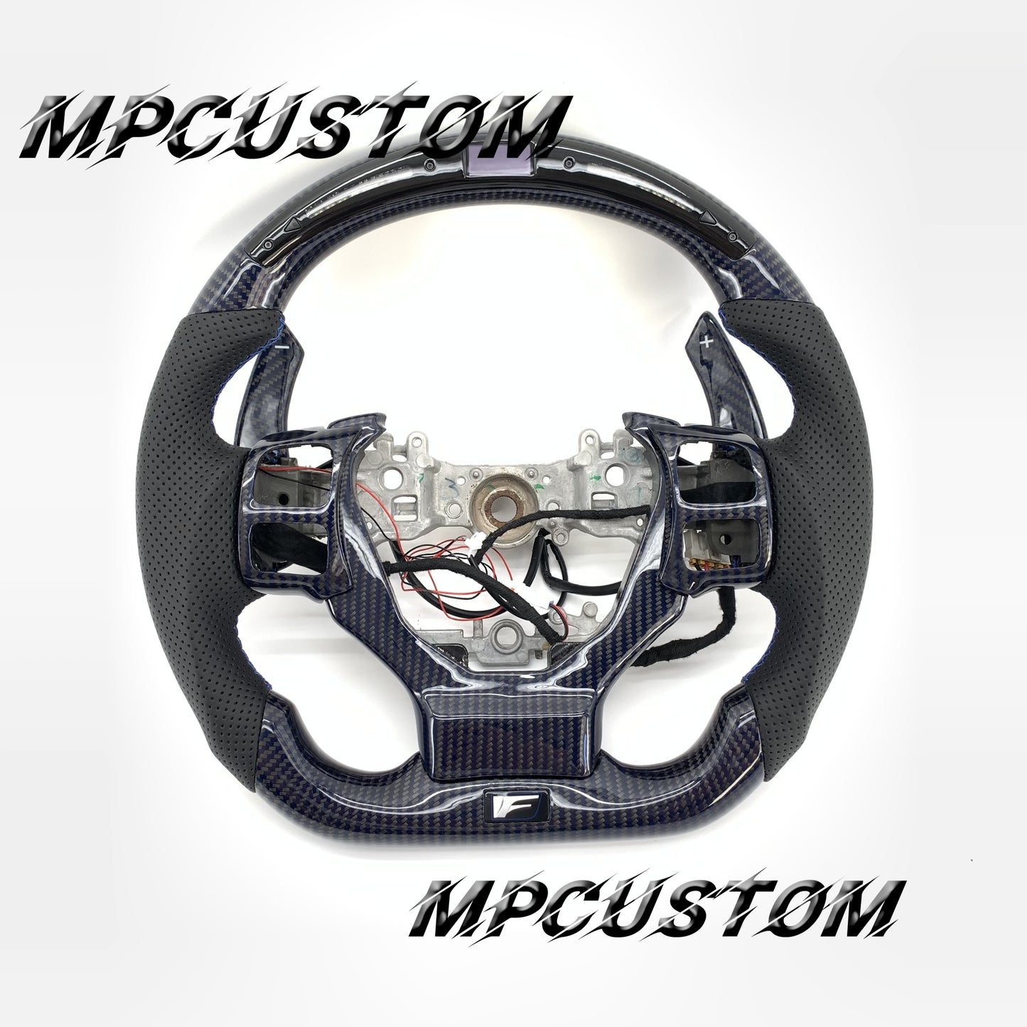 Mpcustom for Lexus IS RCF 2014+ carbon fiber steering wheel blue stitching