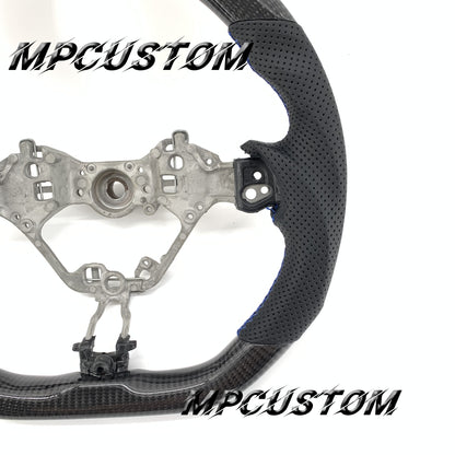 Mpcustom for Toyota 86 BRZ FRS 2017-2019 carbon fiber steering wheel gloss and blue stitching