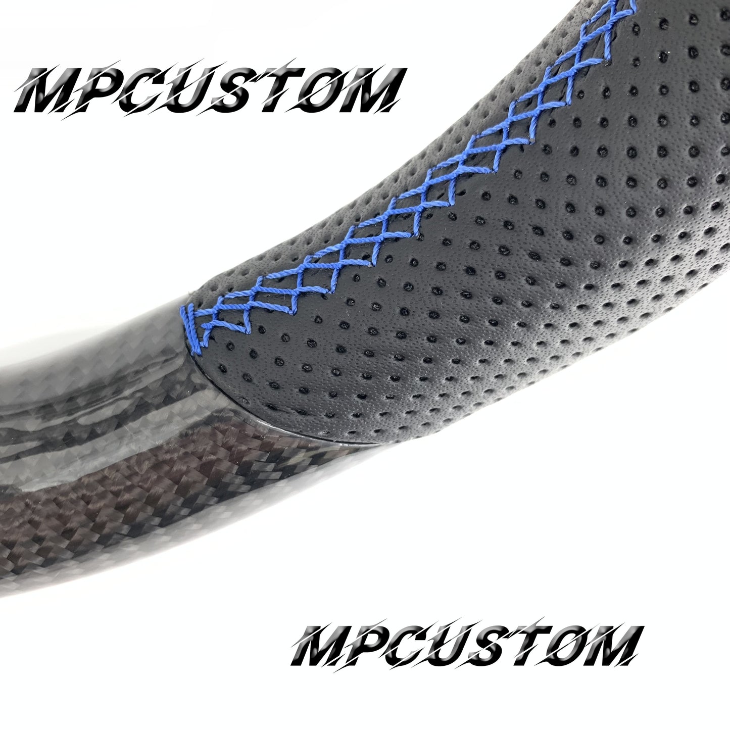 Mpcustom for Toyota 86 BRZ FRS 2017-2019 carbon fiber steering wheel gloss and blue stitching