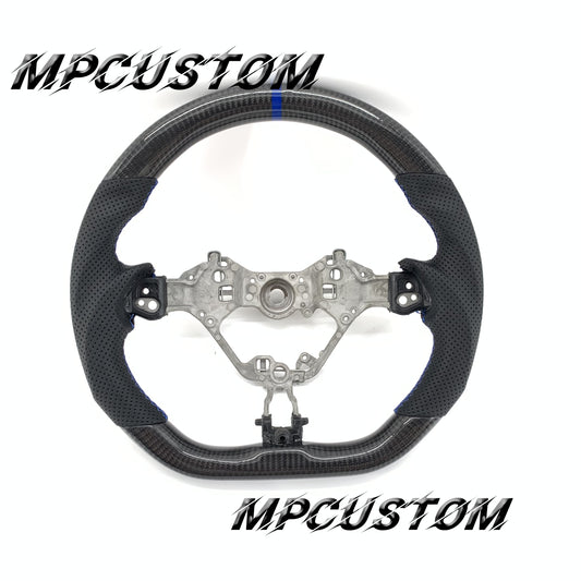 Mpcustom for Toyota 86 BRZ FRS 2017-2019 carbon fiber steering wheel gloss and blue stitching