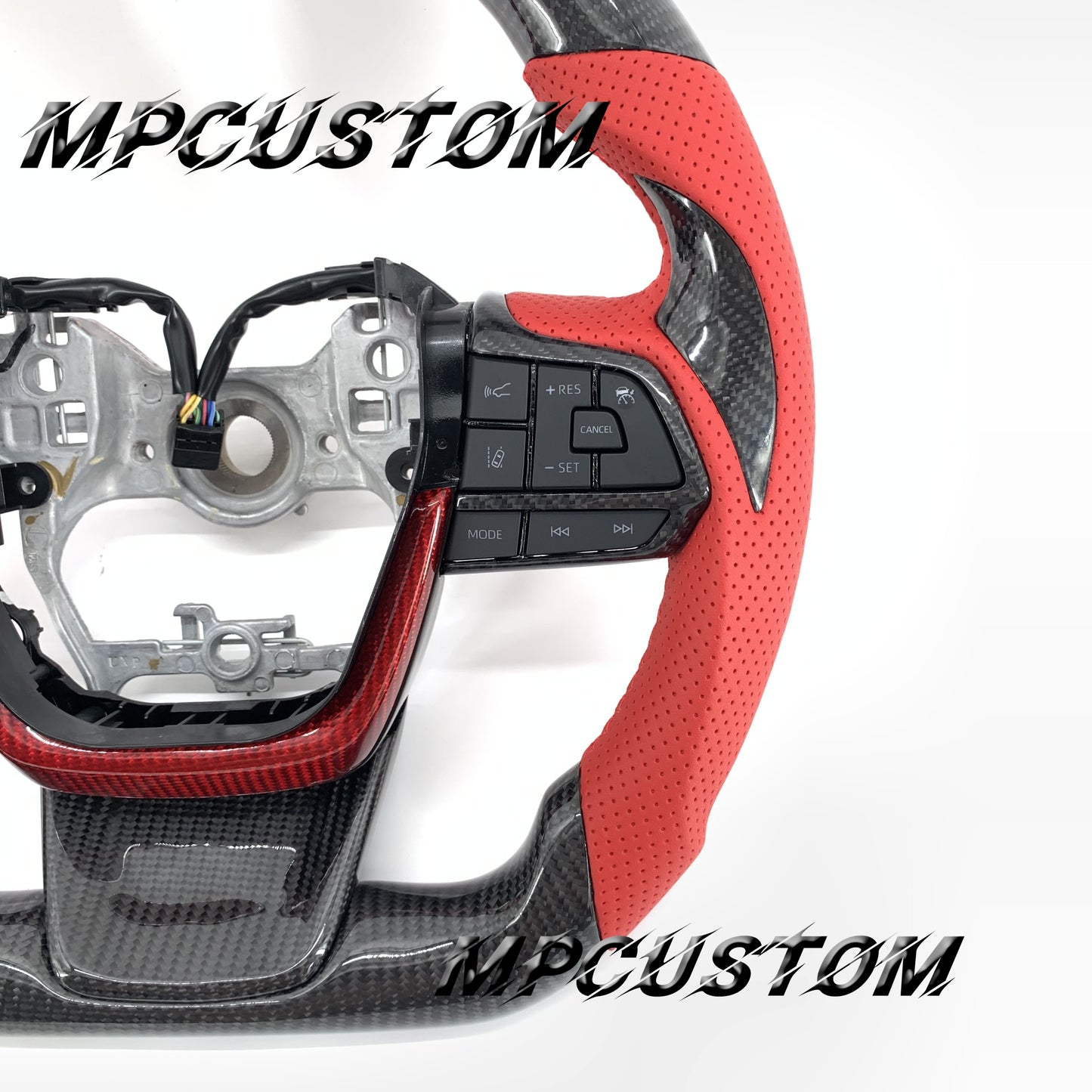 Mpcustom for Toyota Highlander 2022+ carbon fiber steering wheel red stripe line