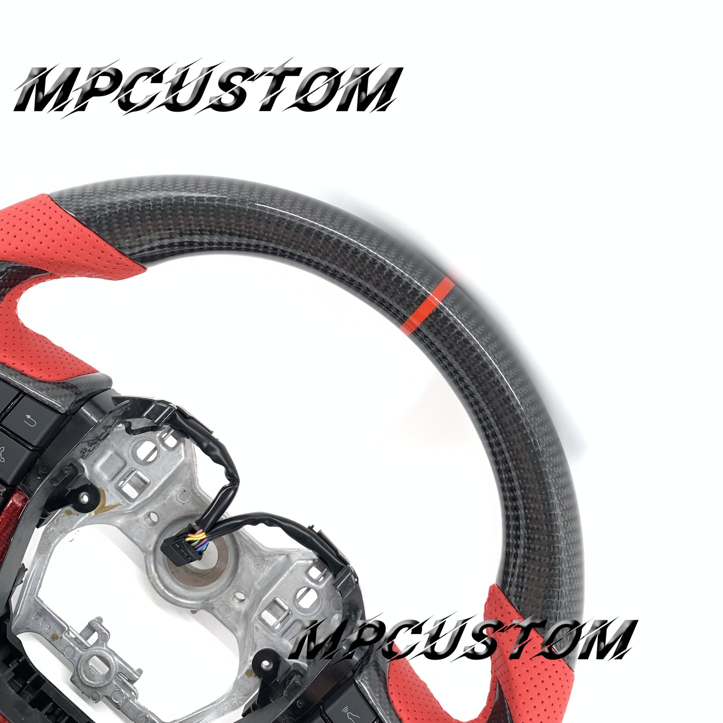 Mpcustom for Toyota Highlander 2022+ carbon fiber steering wheel red stripe line