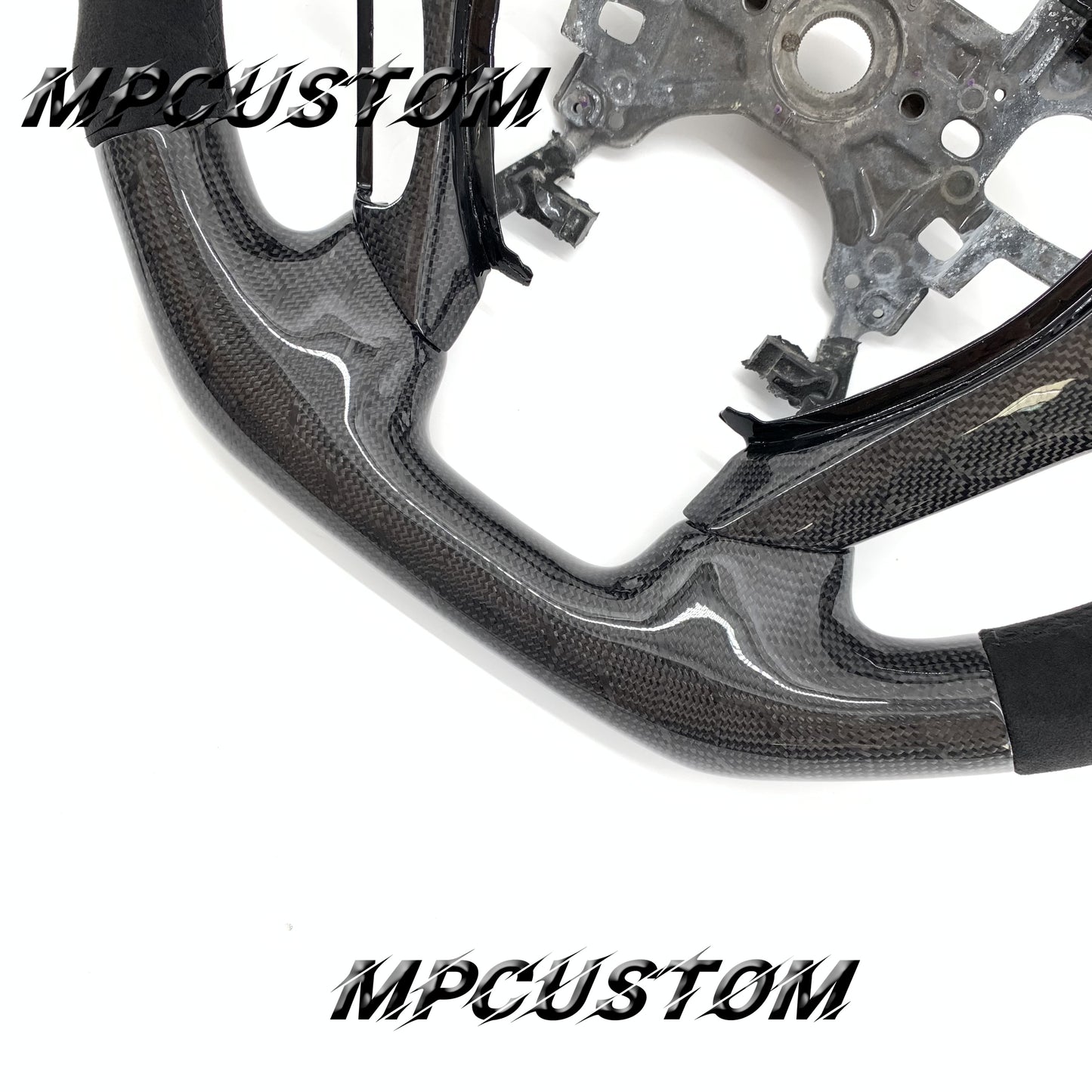 Mpcustom for Honda 9th gen Accord 2013-2017 carbon fiber steering wheel gloss and round top