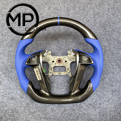 MPCUSTOM Fit For Honda 8th gen Accord/CP1 CP2 CP3/Pilot 2009-2015/Odyssey 2011-2017 carbon fiber steering wheel blue perforatara leather blue center line
