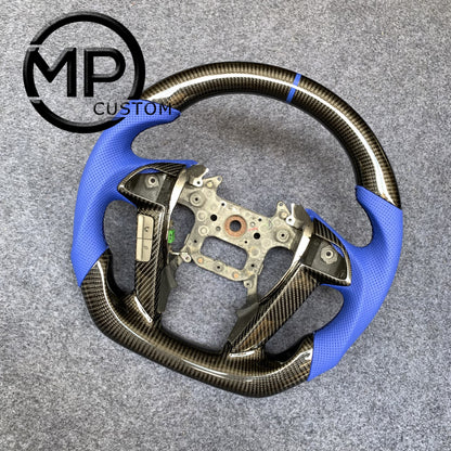 MPCUSTOM Fit For Honda 8th gen Accord/CP1 CP2 CP3/Pilot 2009-2015/Odyssey 2011-2017 carbon fiber steering wheel blue perforatara leather blue center line