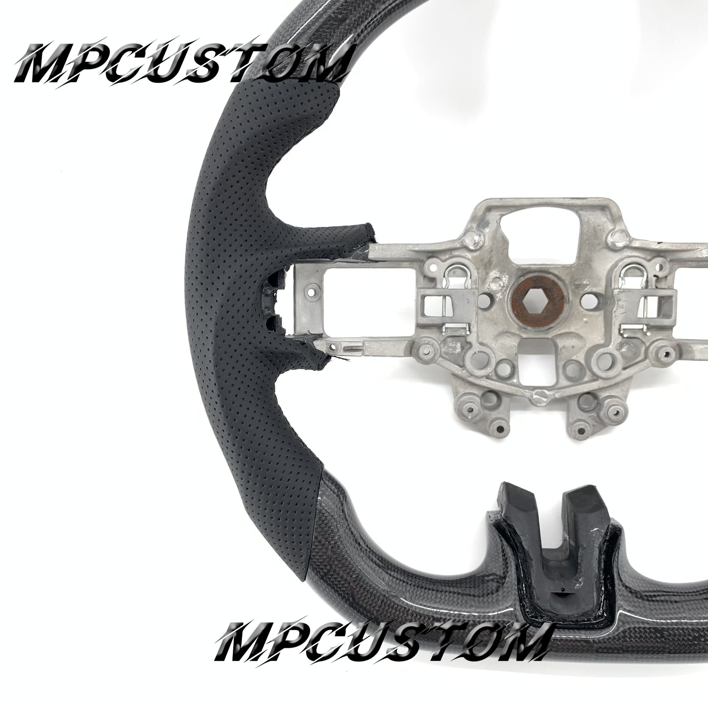 Mpcustom for Ford Mustang 2015-2017 carbon fiber steering wheel gloss and black stitching