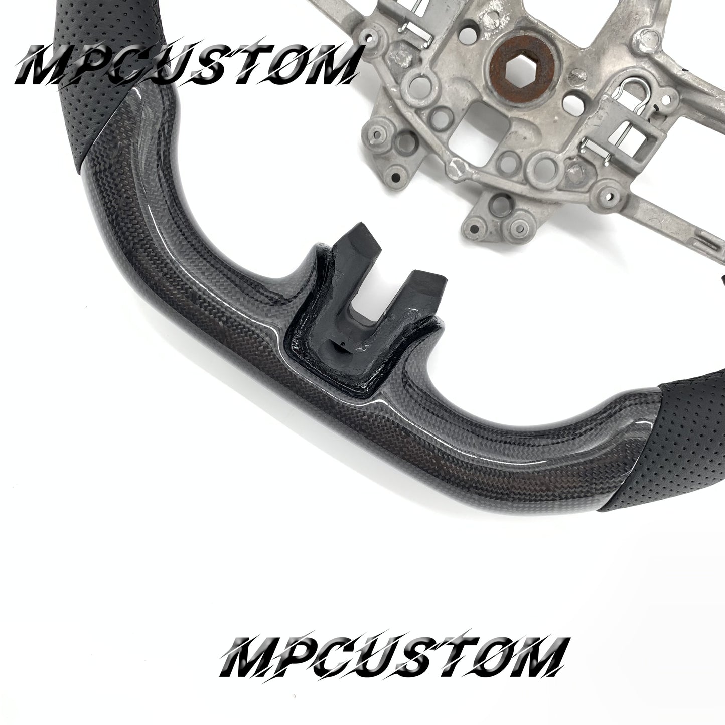 Mpcustom for Ford Mustang 2015-2017 carbon fiber steering wheel gloss and black stitching