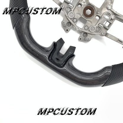 Mpcustom for Ford Mustang 2015-2017 carbon fiber steering wheel gloss and black stitching